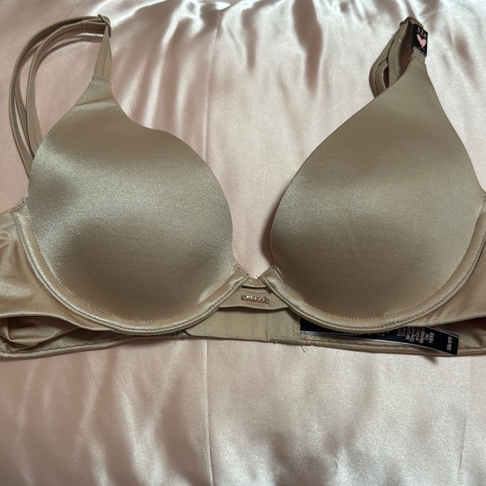 Very Sexy Lightly Lined Smooth Satin Beige Bra